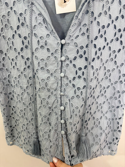 Chelsea & Theodore Cotton Eyelet Blouse | Sz XS