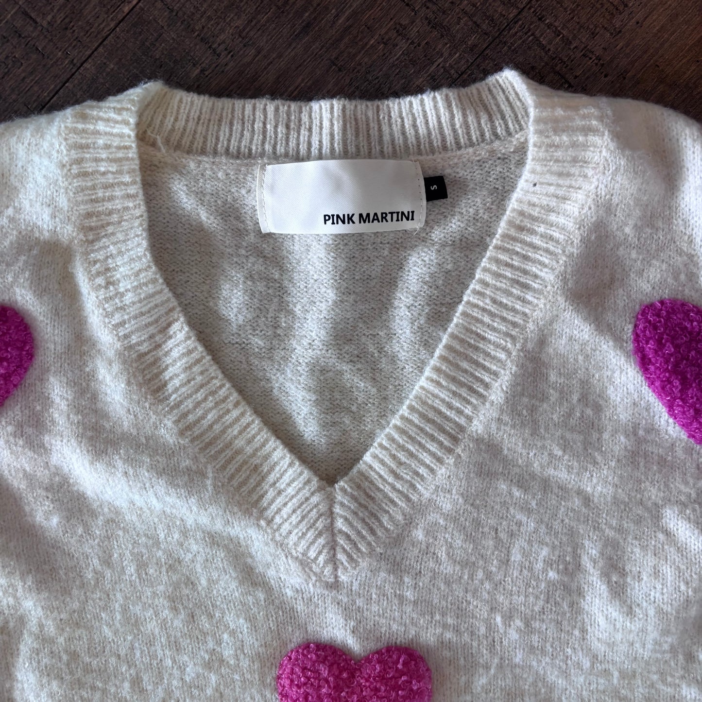 Pink Martini Espera Sweater Off White/Pink | Sz Small (AG1)