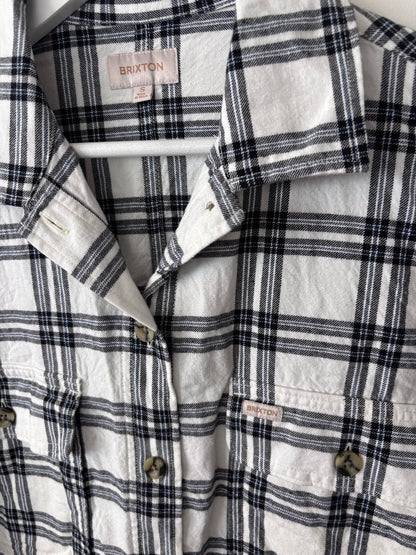 Brixton Bowery Button Up Flannel Organic Cotton Shirt | Sz Small (fits larger)