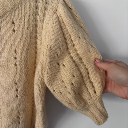 Lush Butter Yellow Puff Sleeve Sweater | Sz Small (loose fit)