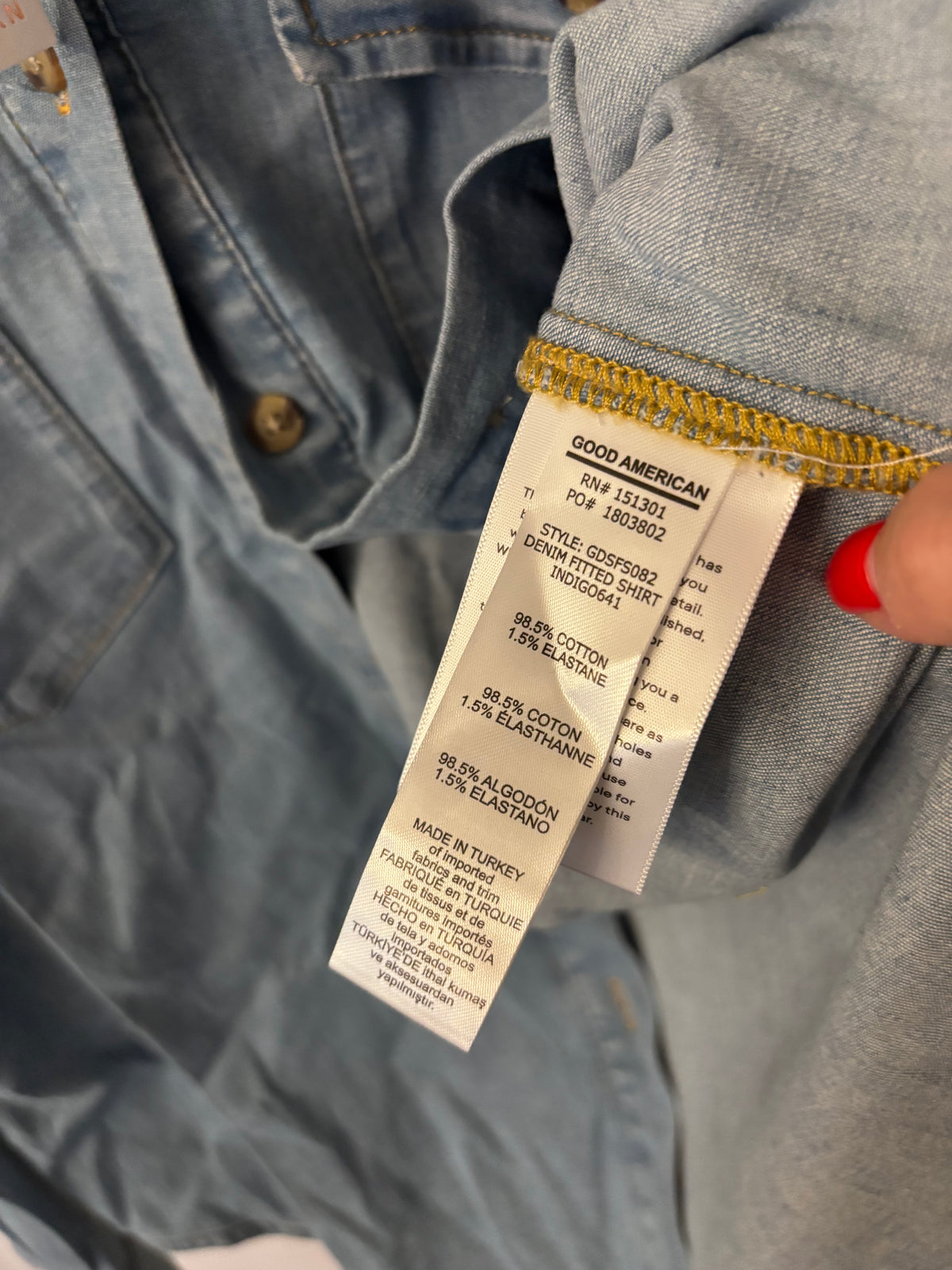 Good American Easy Denim Shirt (NWT) | Sz Medium (oversized)