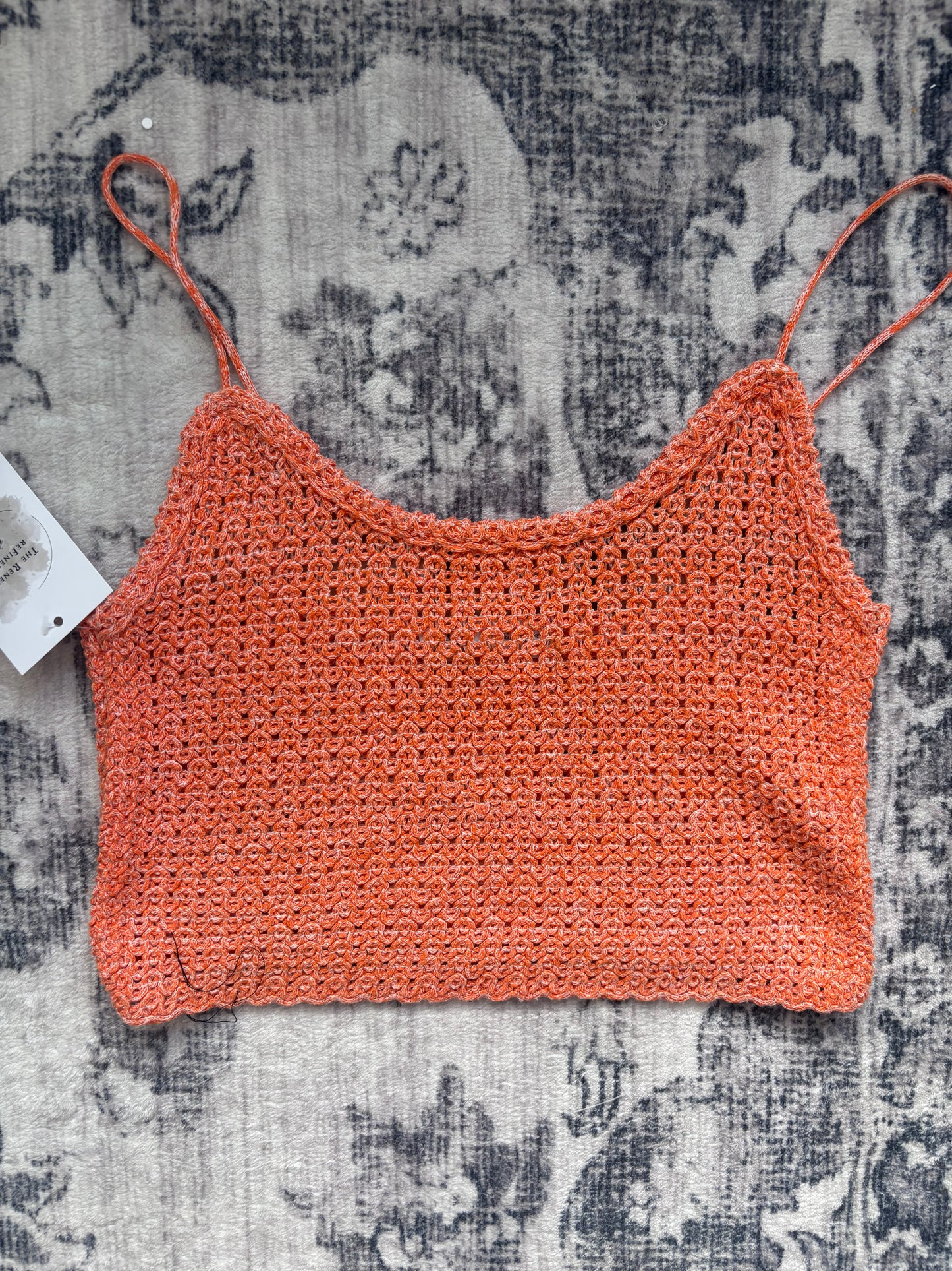 Zara Orange Knit Crop Top | Sz Small