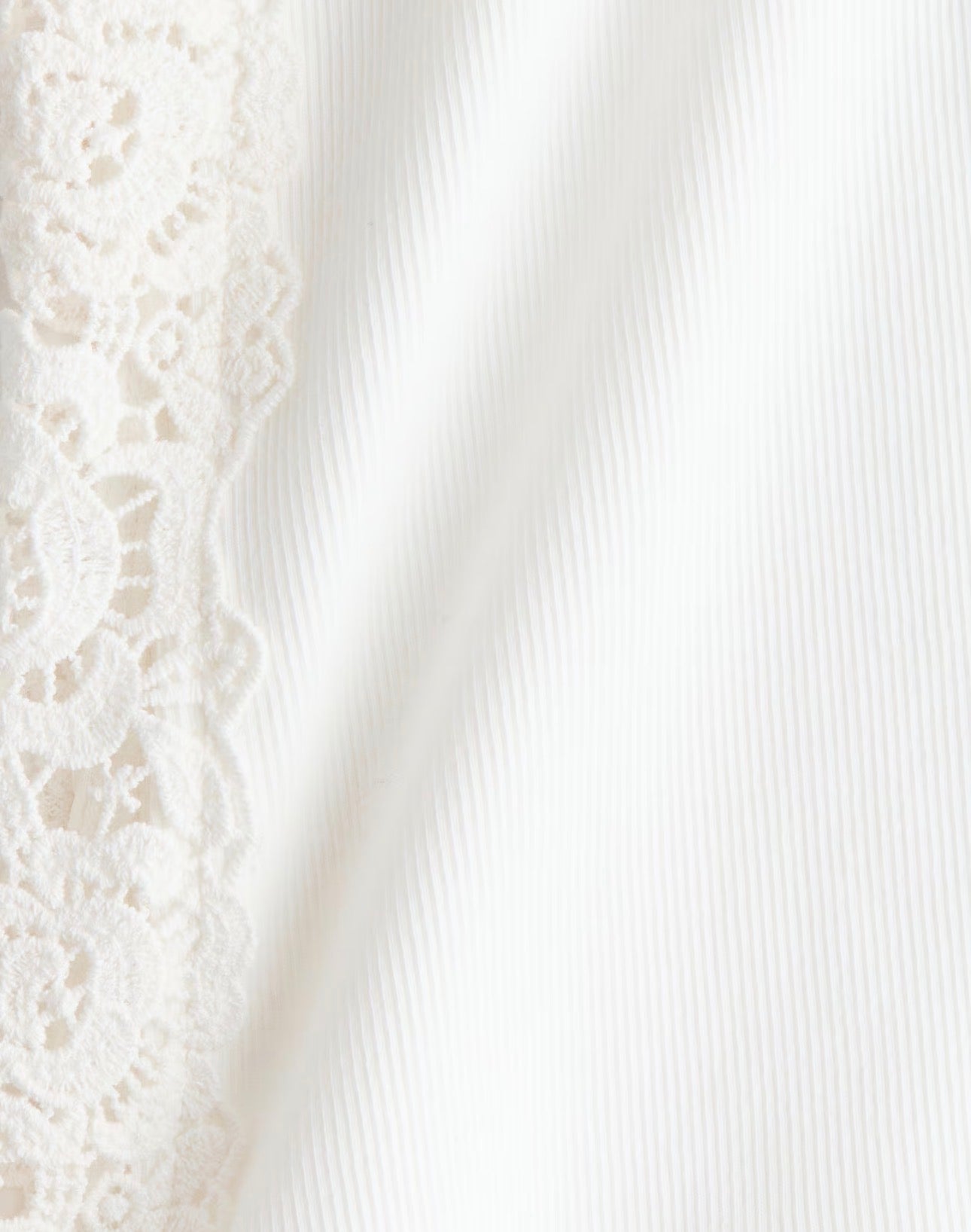 H&M Lace White Ribbed Tank Top NWT | Sz XL