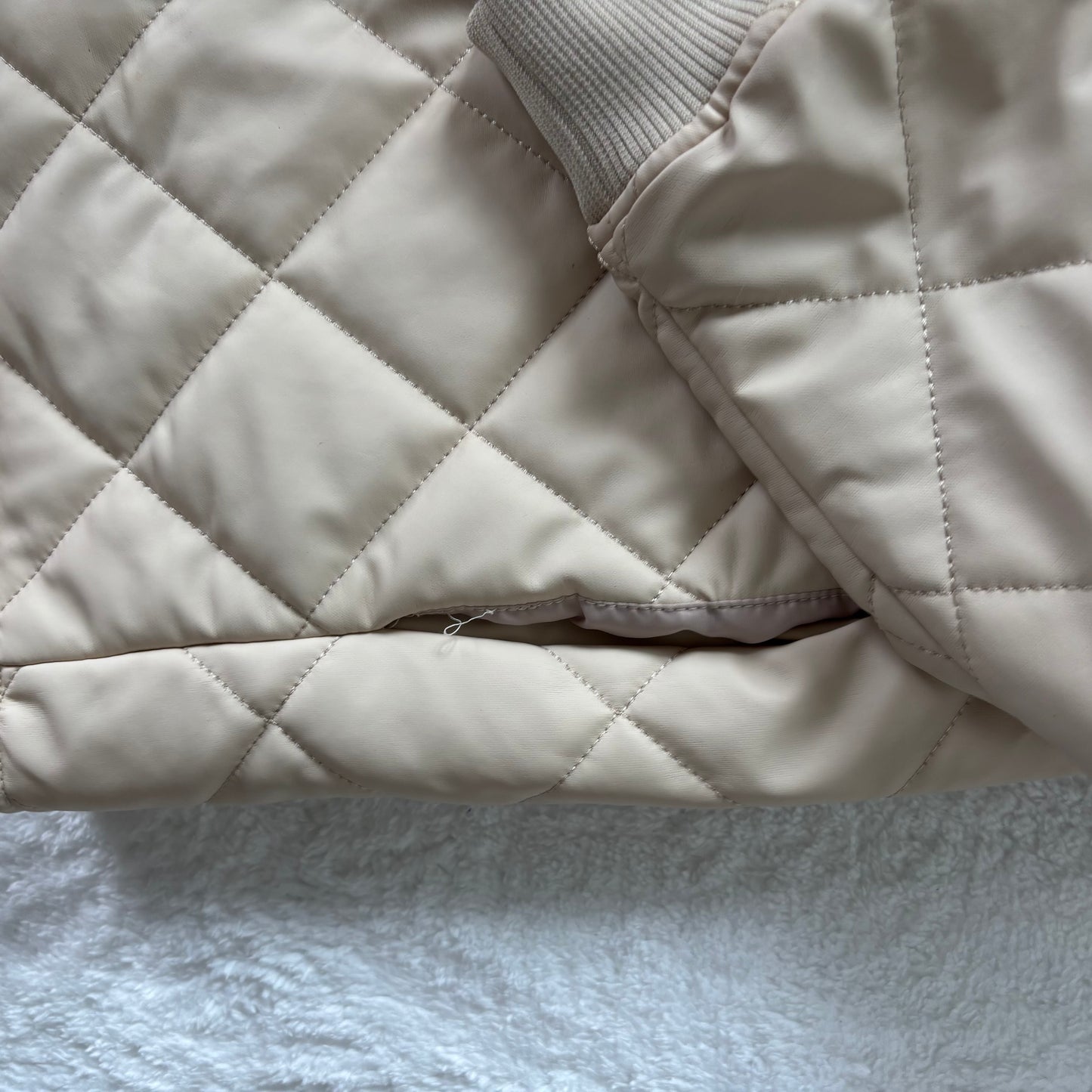 Dex Quilted Faux Matte Leather Jacket | Small (fits like generous medium) (O80G1)