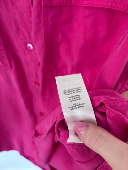 Babaton Pink Tencel Utility Shirt | Sz Small (M100W8)