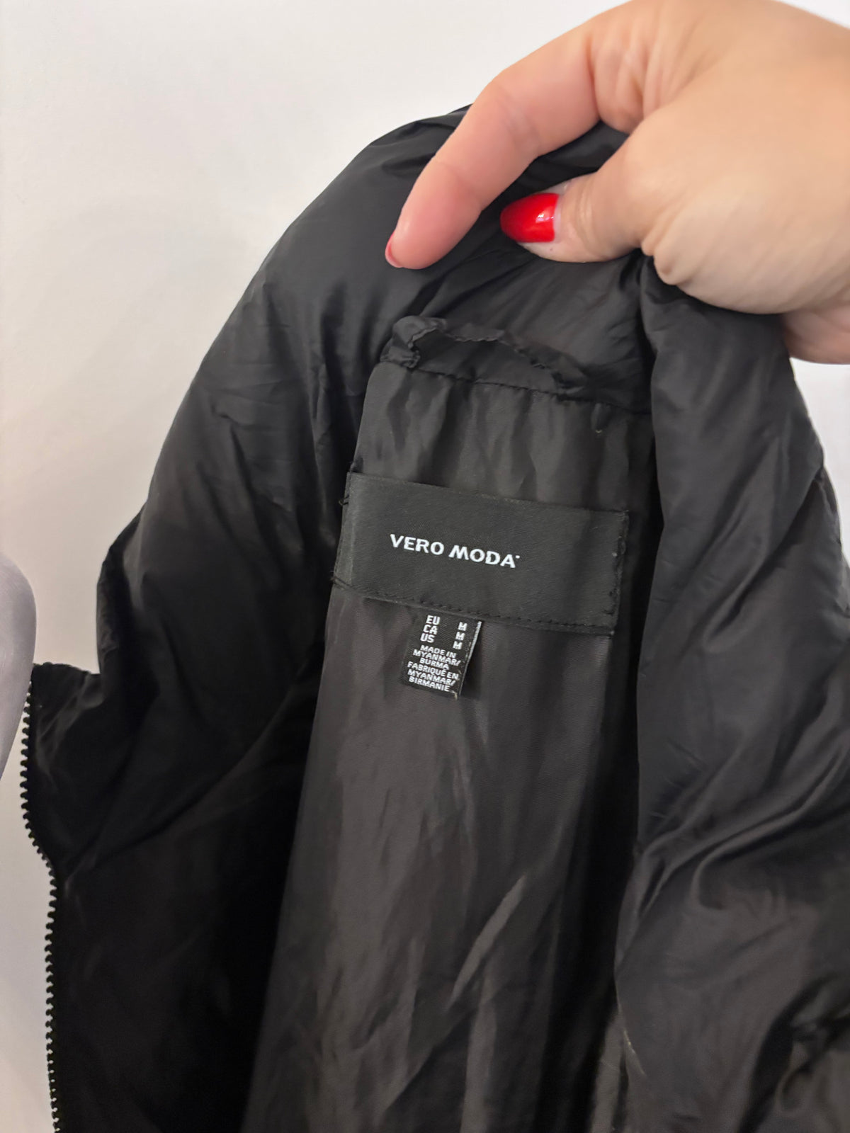 Vero Moda Long Black Puffer Vest | Sz Medium (M1)