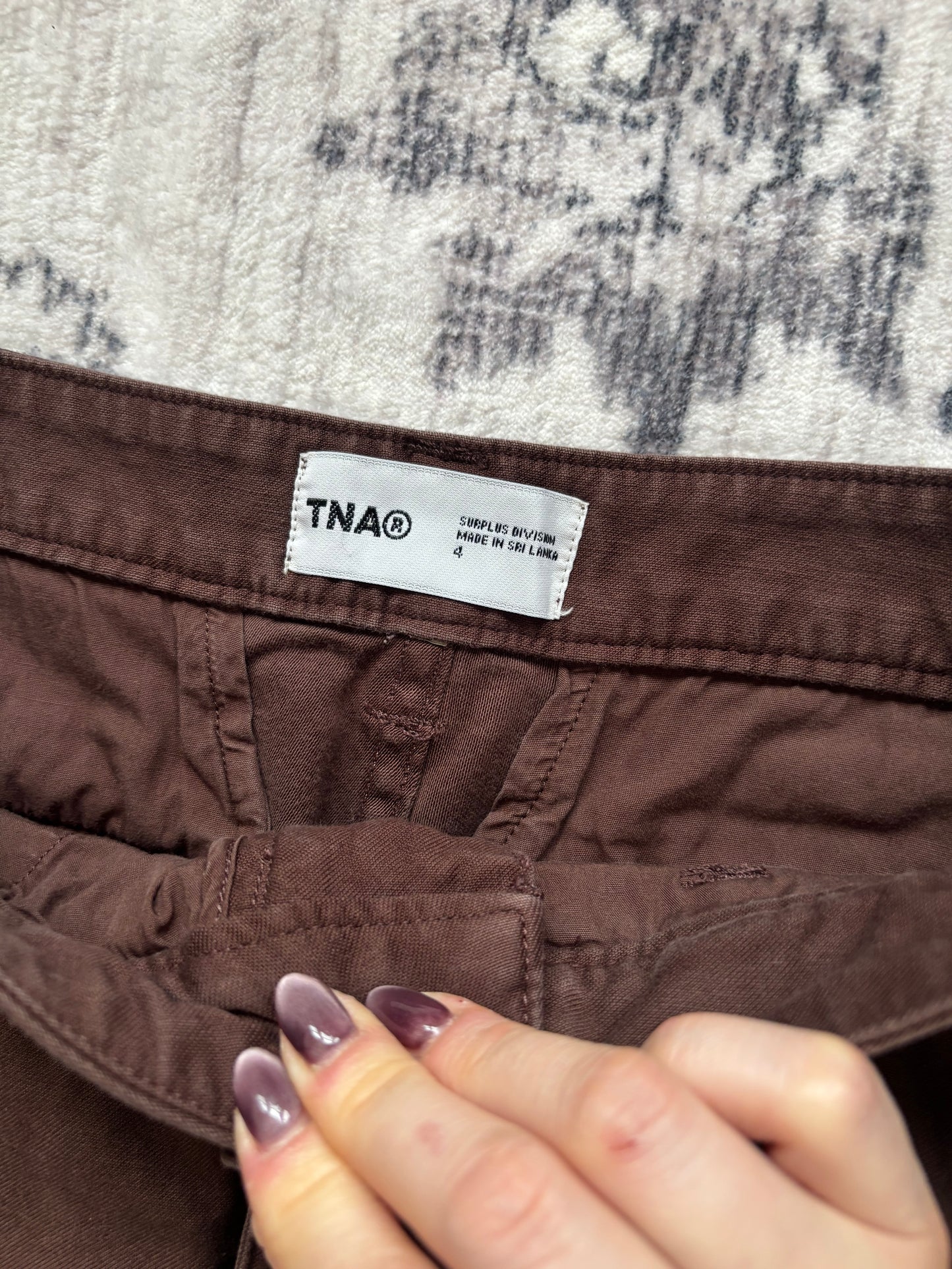 TNA / Aritzia Brown Cotton Jogger Pants  | Sz 4 (D038L4)