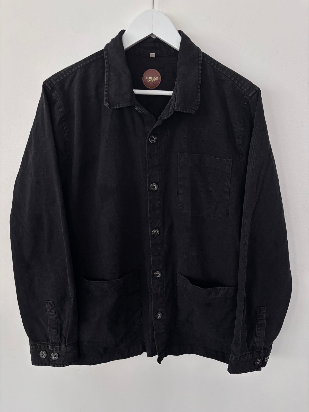 Common People Soft Black Denim Shirt | Sz Large (fits oversized)