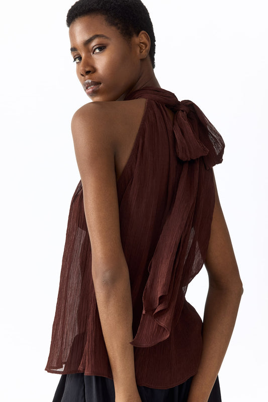 H&M Chiffon Scarf Collar Top NWT | Sz Large