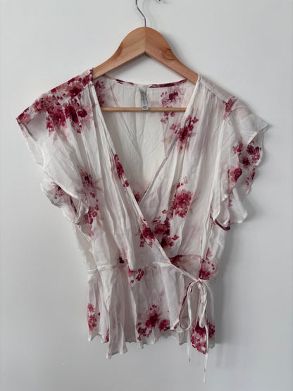Gentle Fawn Floral Wrap Top | Sz Large (fits M/L)