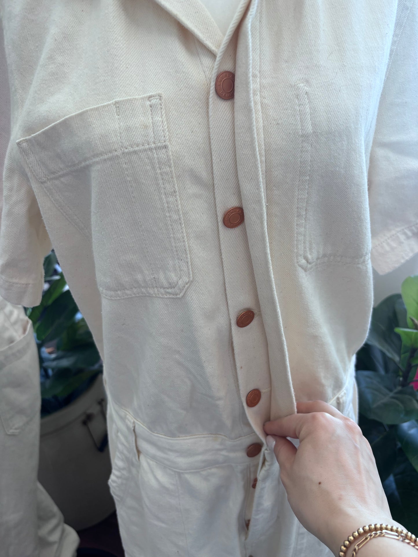 Everlane Short Sleeve Denim Coveralls | Sz 10