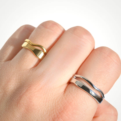 BEJ Stacker Wave Ring Set (sz 6)