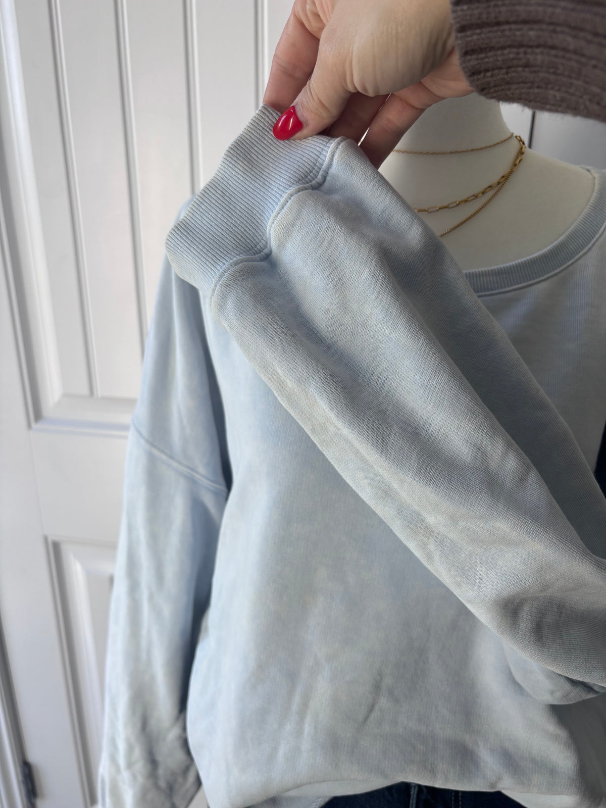 Gentle Fawn Oversized Cotton Light Blue Crewneck | Sz Large (oversized)