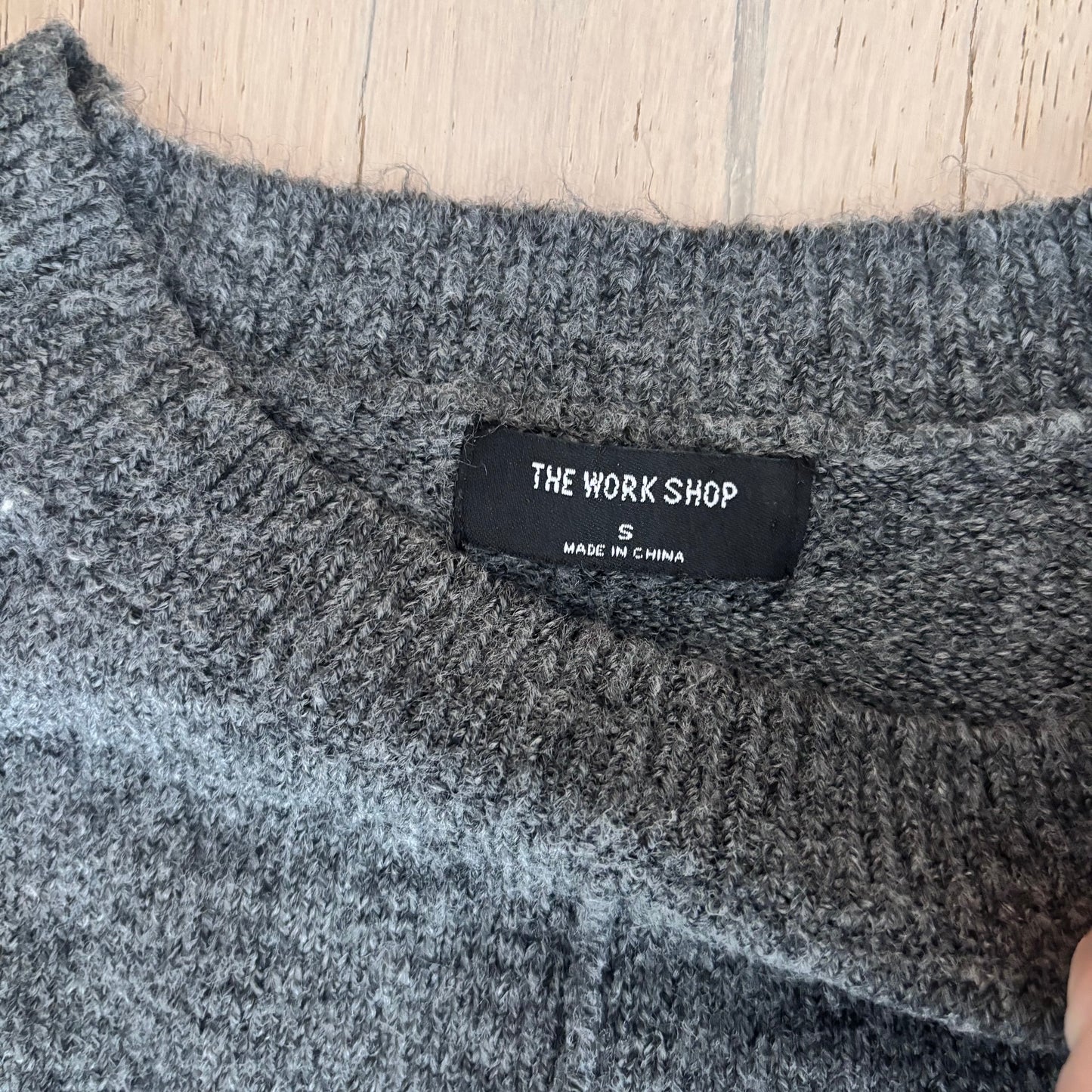 The Workshop Dark Grey Knit Sweater | Sz Small (oversized)
