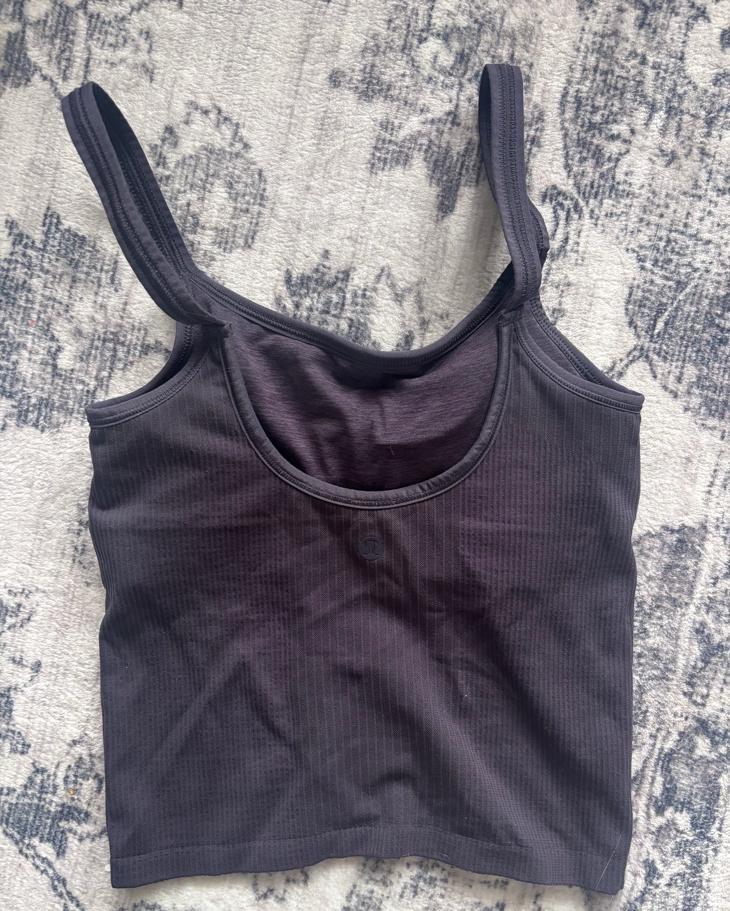 Lululemon Ebb to Street Scoop-Neck Cropped Tank (dark blue/grey) | Sz 4 or 6 (approx)