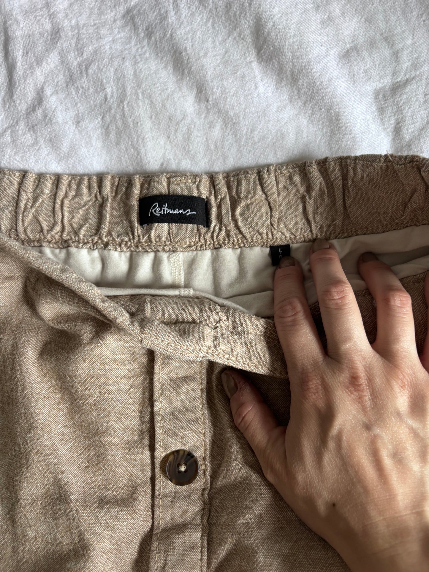 Reitmans Linen Blend Button Front Skort | Sz Large
