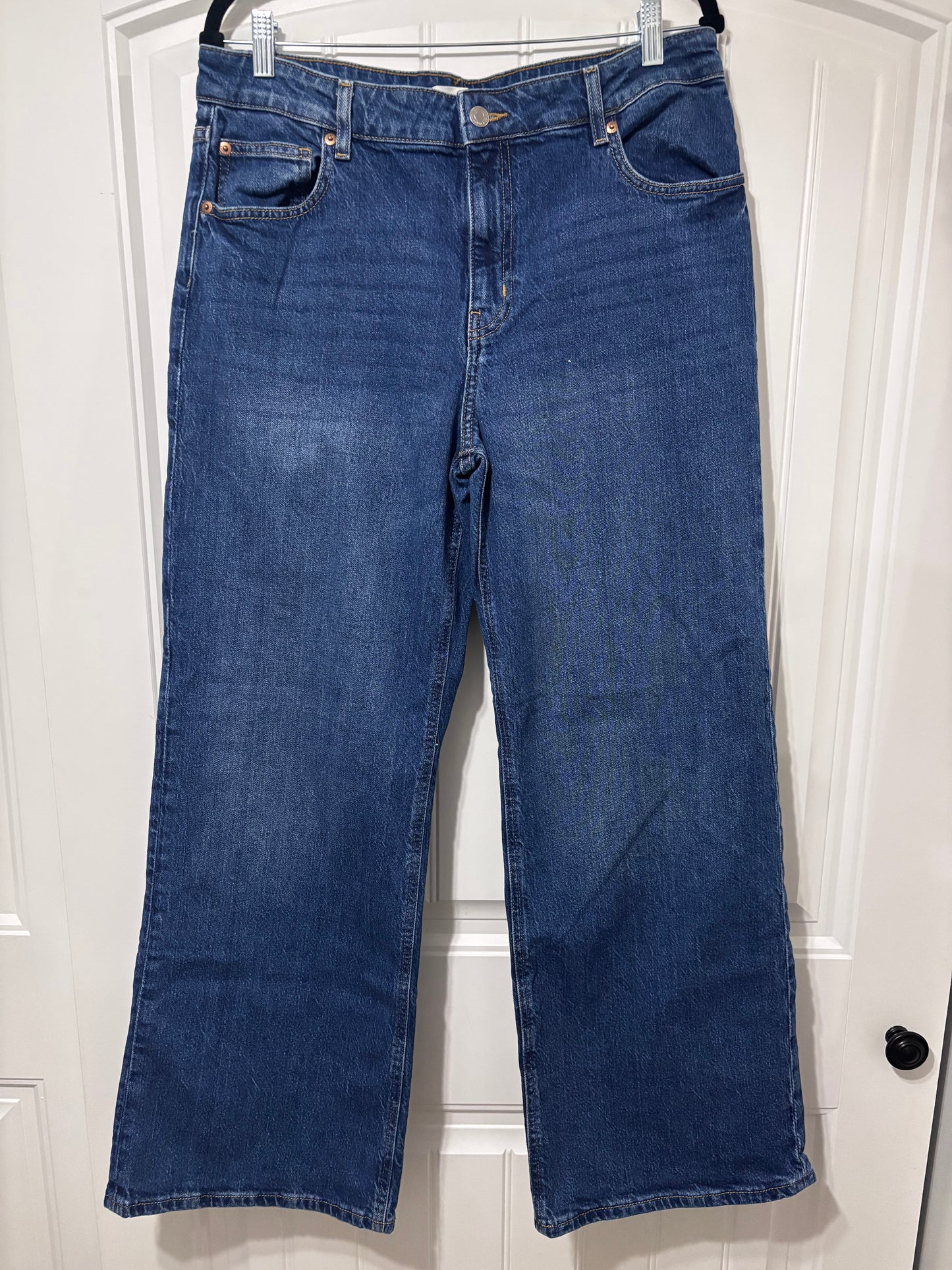 H&M High Rise Wide Leg Jeans | Sz 14 or 32 (N08N18)