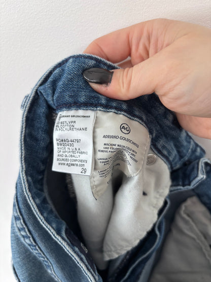 AG Etta High Wide Crop Jeans (med wash) | Sz 29
