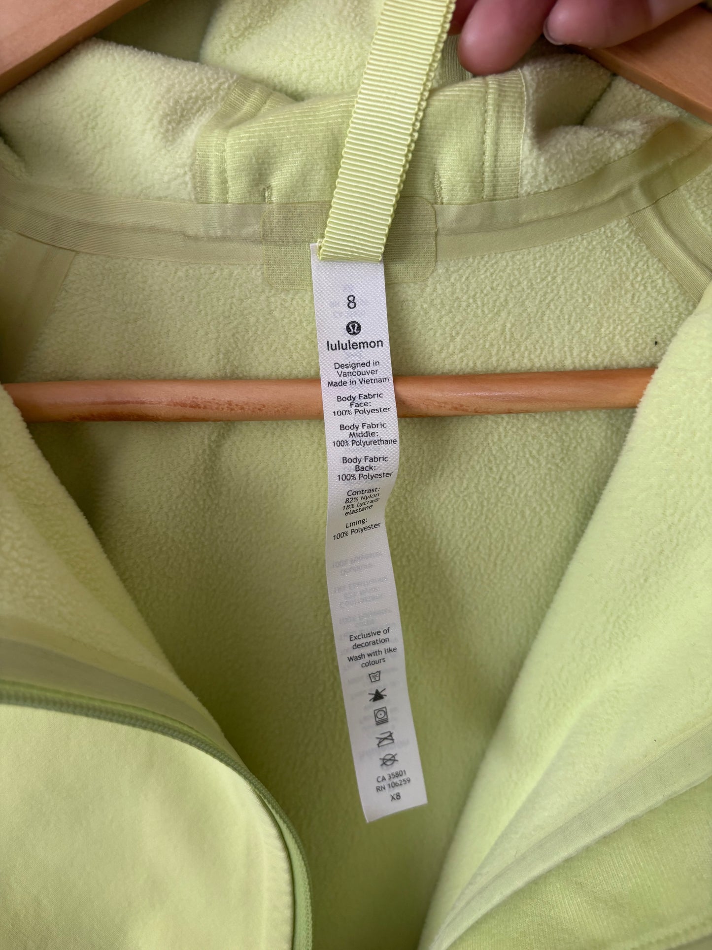 Lululemon Cross Chill Jacket *RepelShell Electric Lemon | Sz 8