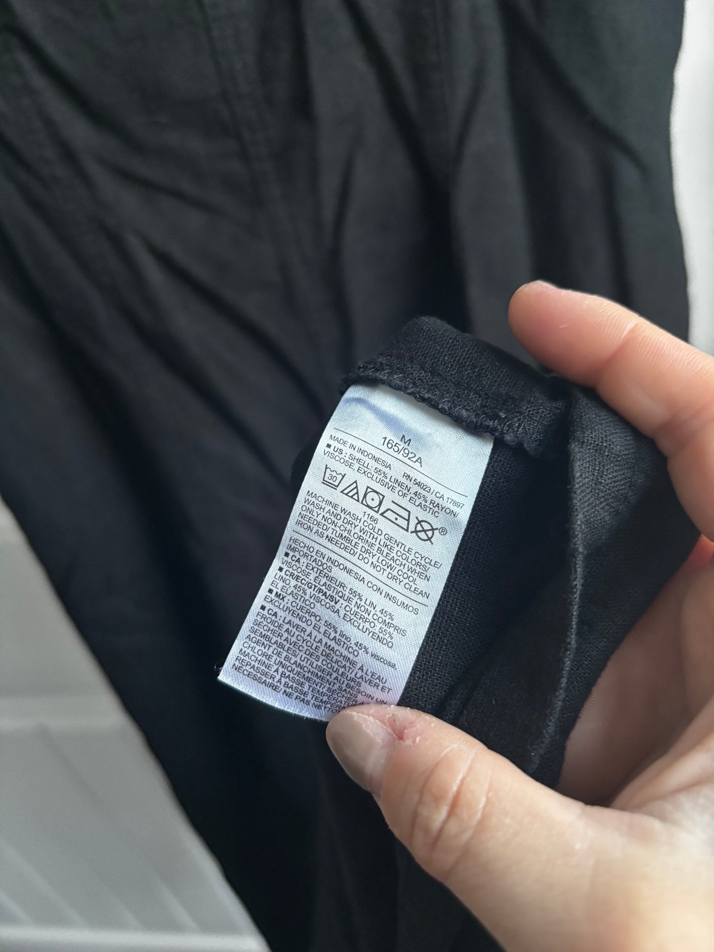 Old Navy Linen Blend Black Midi Dress | Sz Medium