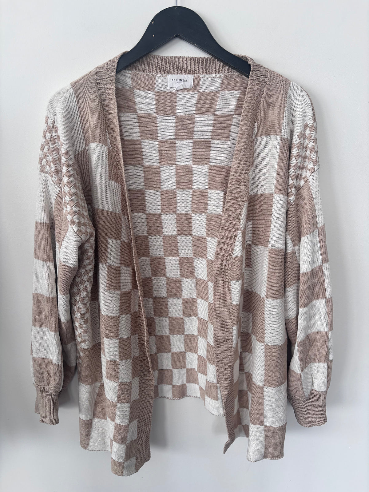 Annie Wear Checkered Open Cardigan | Sz Large