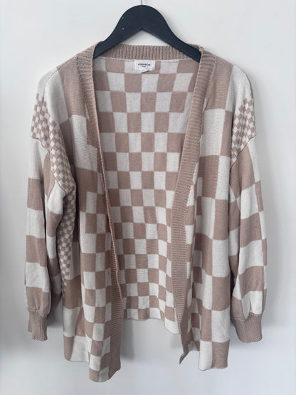 Annie Wear Checkered Open Cardigan | Sz Large