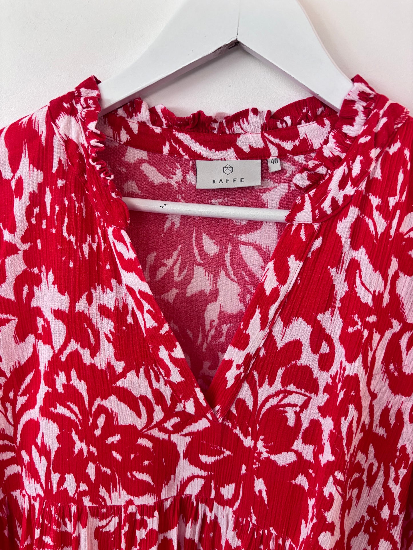 Kaffe Red Printed Dress | Sz 40 / Large