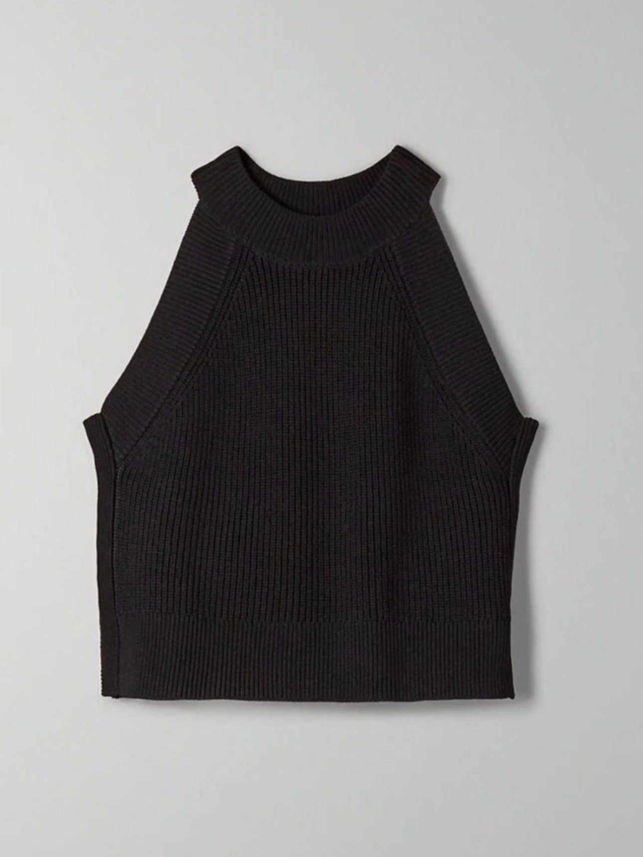 Wilfred Crevier Knit Ribbed Sleeveless Top in Black | Sz Medium