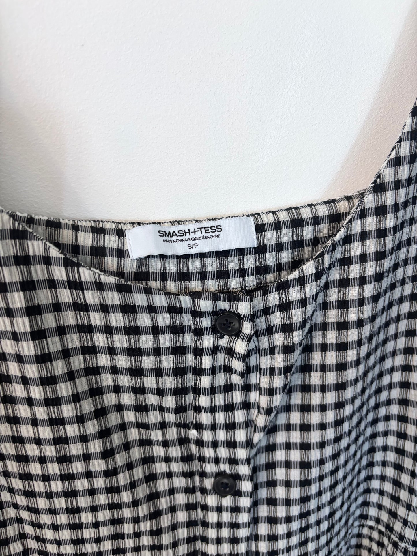Smash + Tess Gingham Button Front Dress  | Sz Small