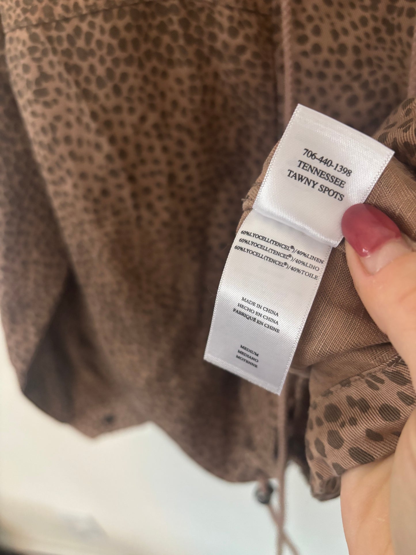 Rails NWT Tawny Spots Brown Heavyweight Tencel Jacket | Sz Medium (may fit large)(J170E13)