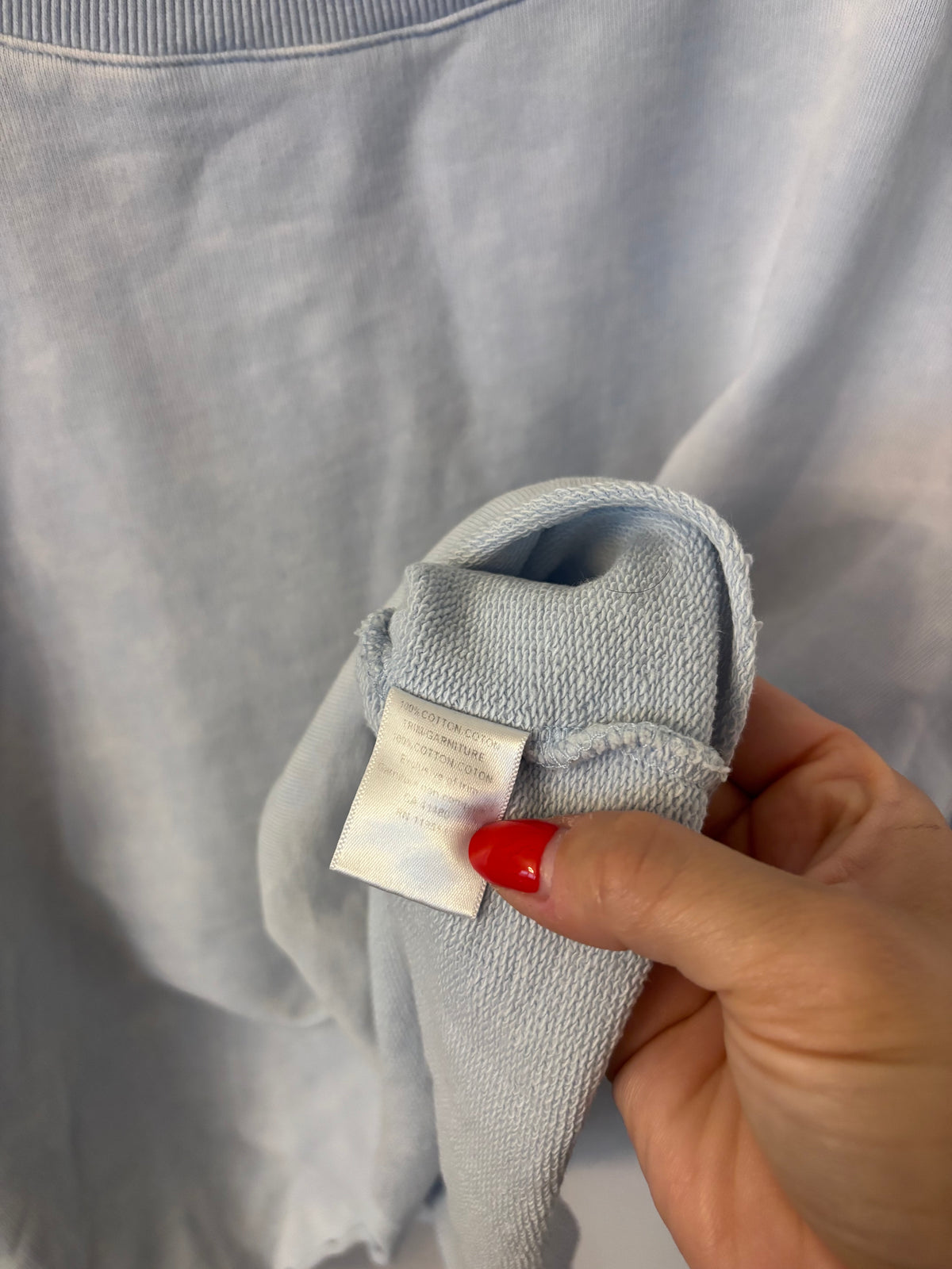 Gentle Fawn Oversized Cotton Light Blue Crewneck | Sz Large (oversized)