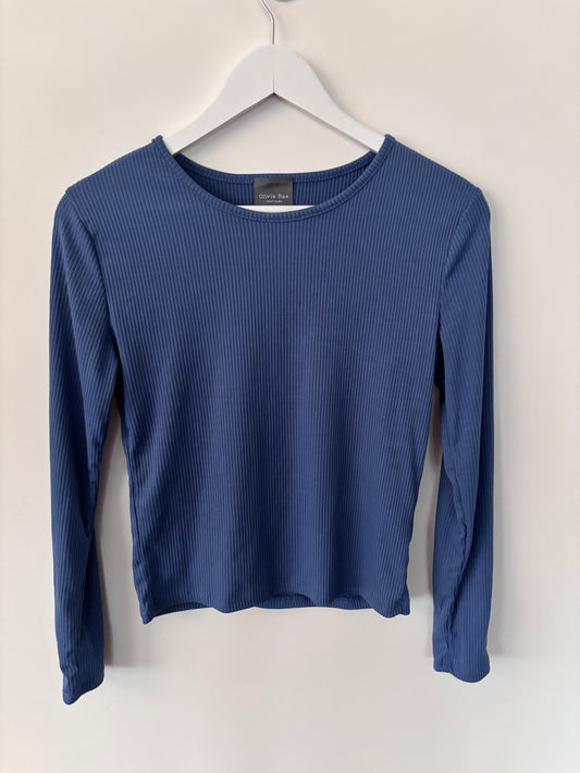 Olivia Rae Ribbed Blue Top | Sz Small