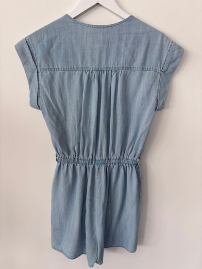 Velvet Heart Chambray Romper | Small (belt included, not pictured)