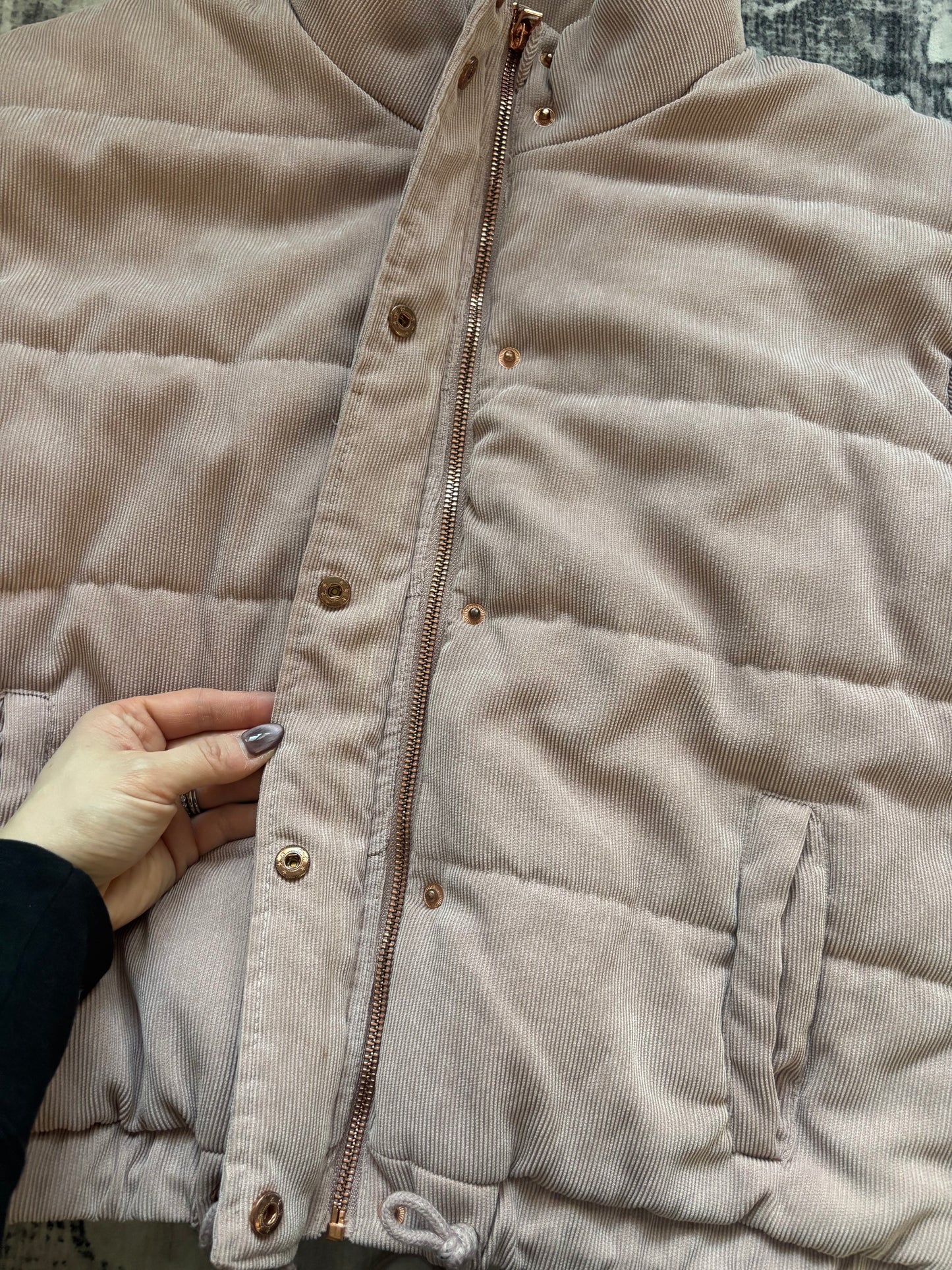 Tattoo Outerwear Pink Corduroy Quilted Jacket | XL (fits like Medium or Large) (D102P3)