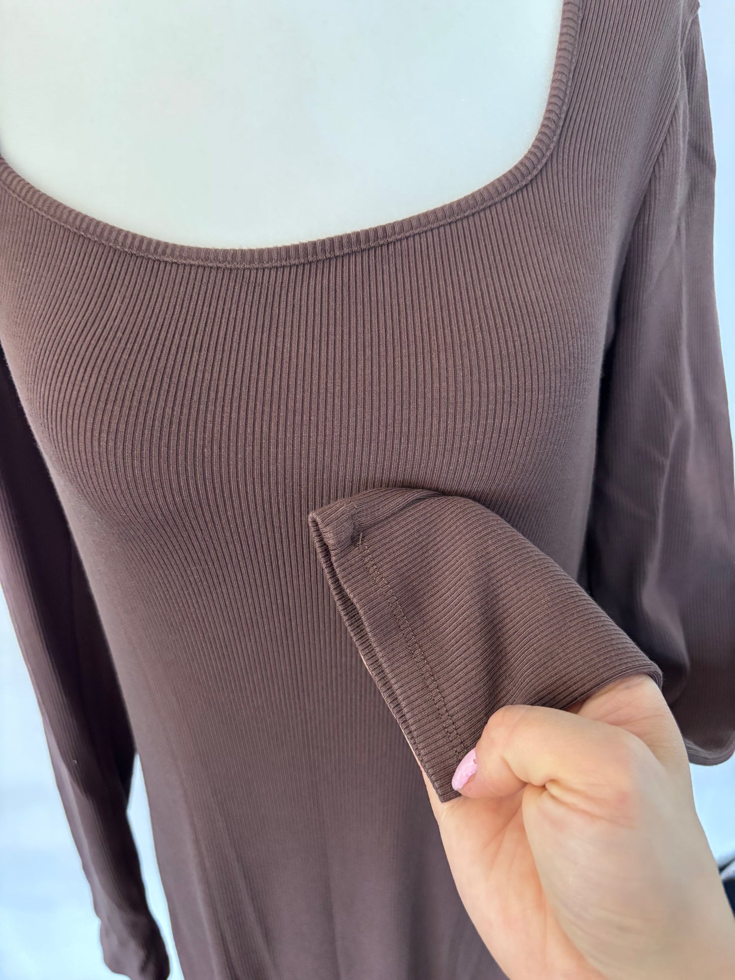 Dynamite Ribbed Brown Maxi Dress| Sz XL
