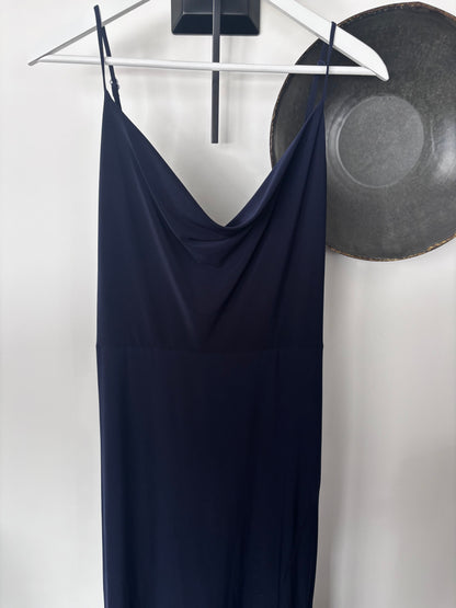 Le Chateau Navy Cowl Neck Maxi Dress | Sz Large