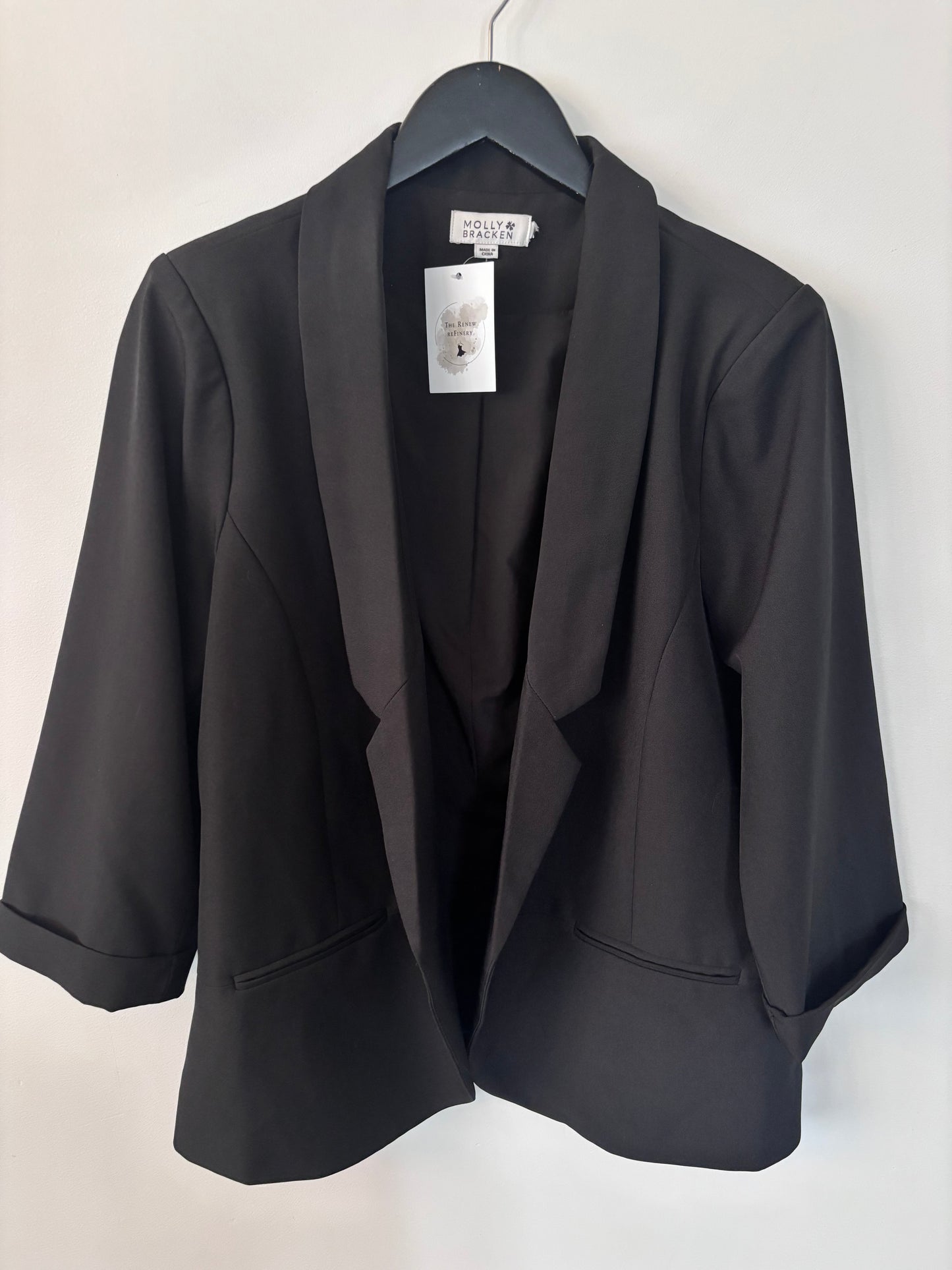 Molly Bracken Black Open Blazer | Sz M/L
