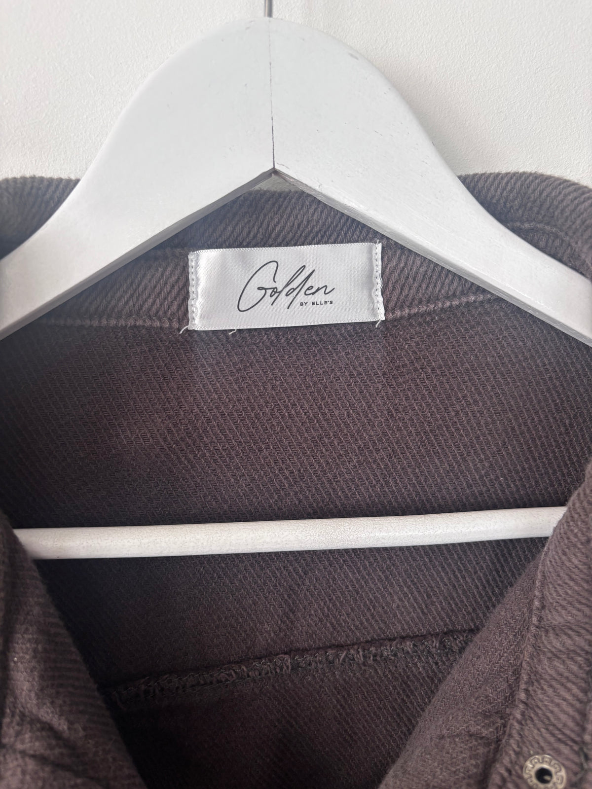 Golden (Elle's Boutique) Cotton Brown Shirt Jacket | Sz Small/Medium