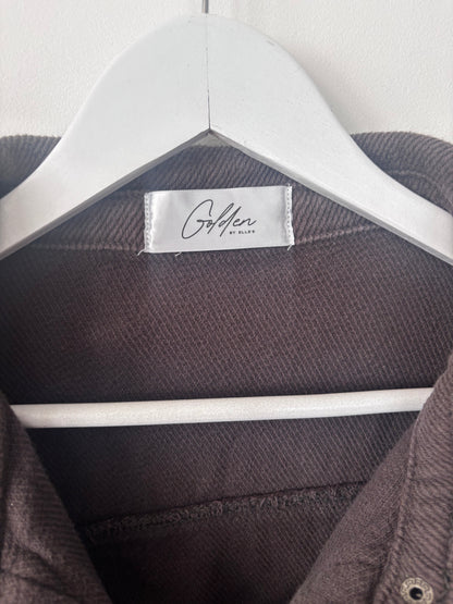 Golden (Elle's Boutique) Cotton Brown Shirt Jacket | Sz Small/Medium