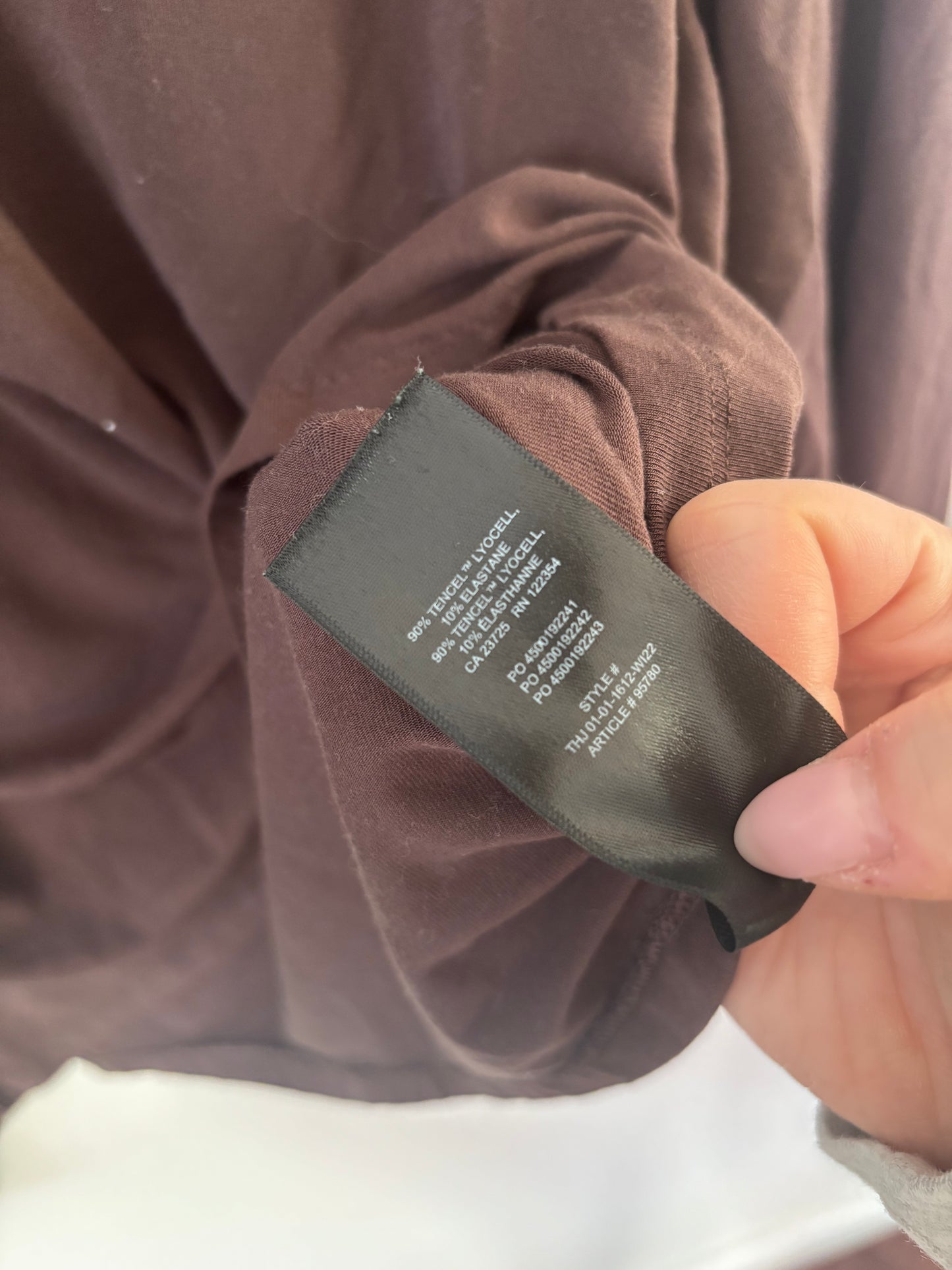 Aritzia / Babaton Mocha Every Day Long Sleeve Top | Sz XL
