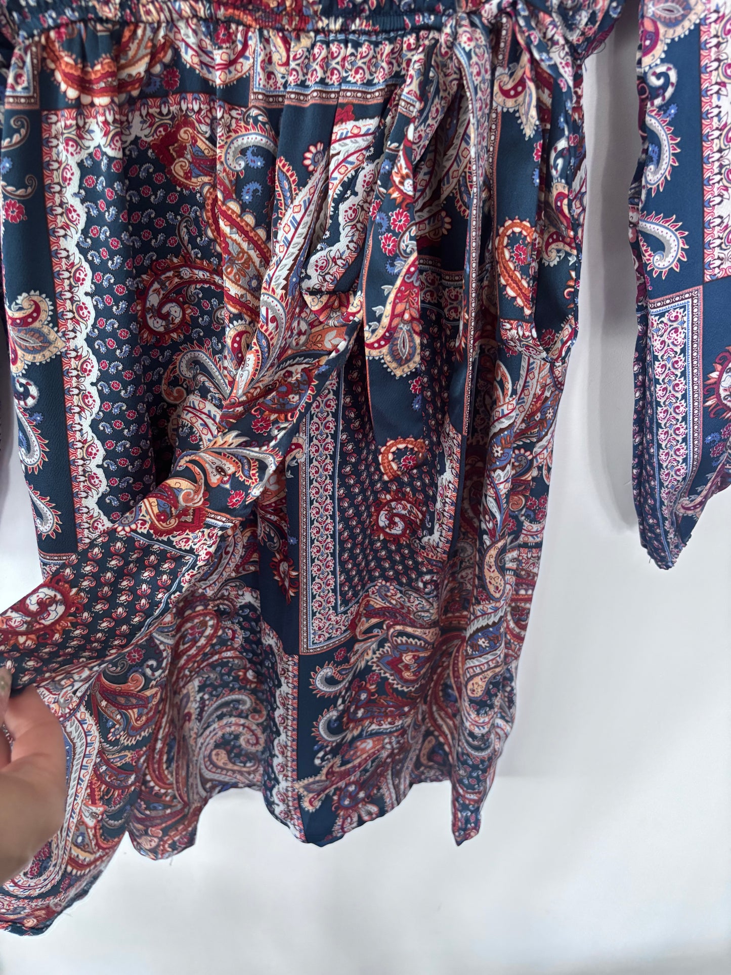 AngelEye Paisley Faux Wrap Dress NWT | Sz Small