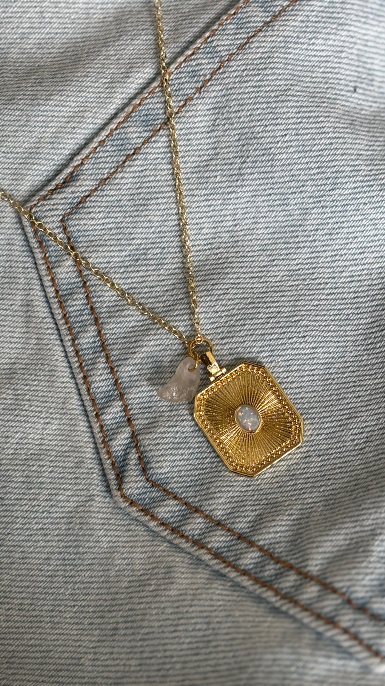 Gold Charm Cluster Necklace