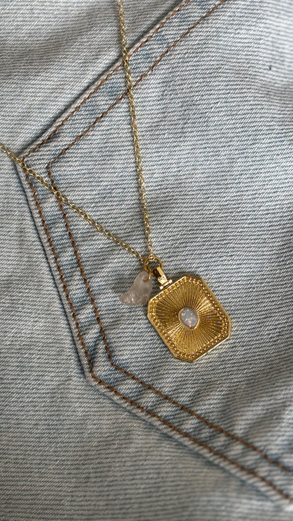 Gold Charm Cluster Necklace