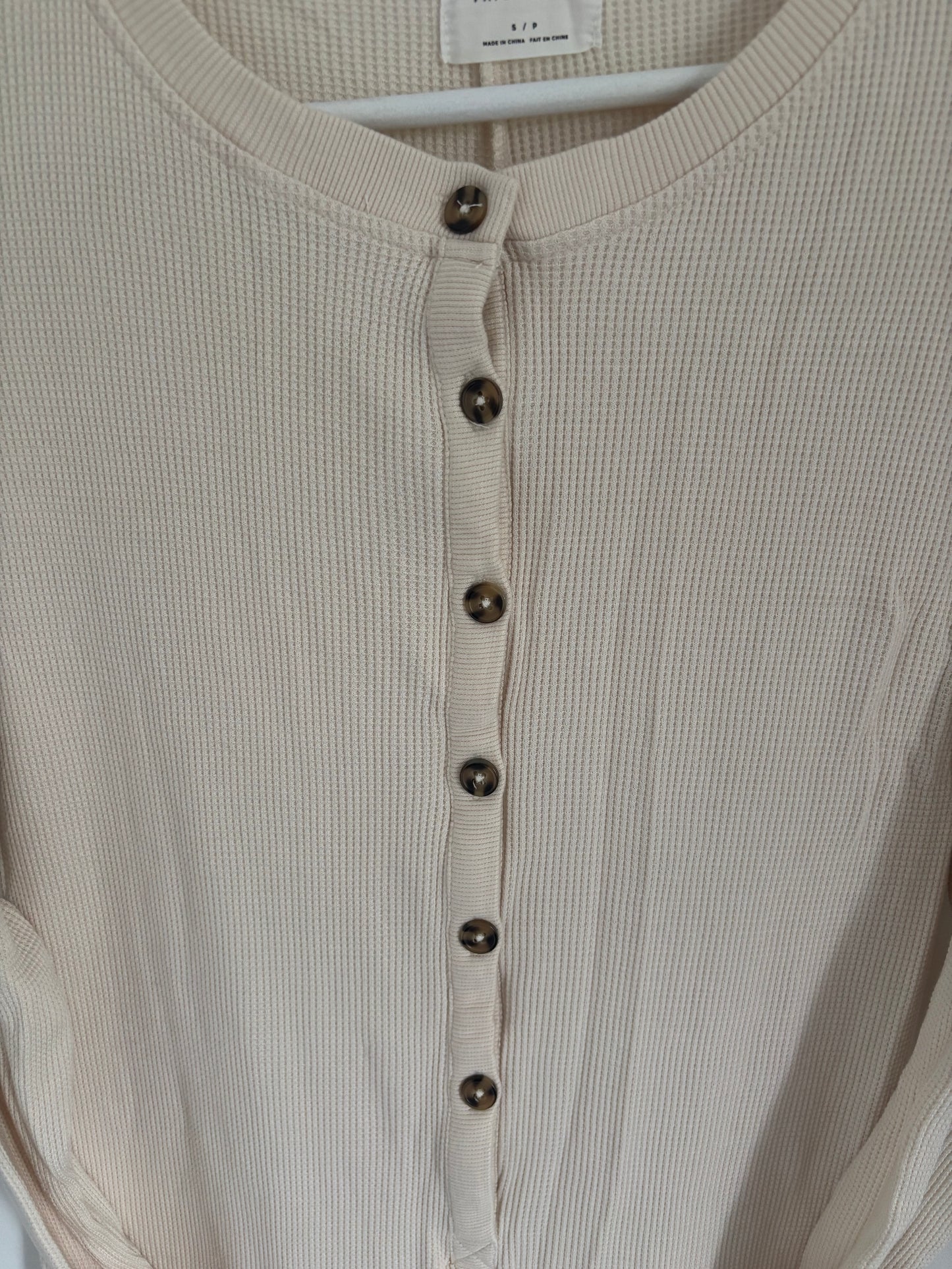 Paper Label Waffle Playsuit (natural) | Oversized Small