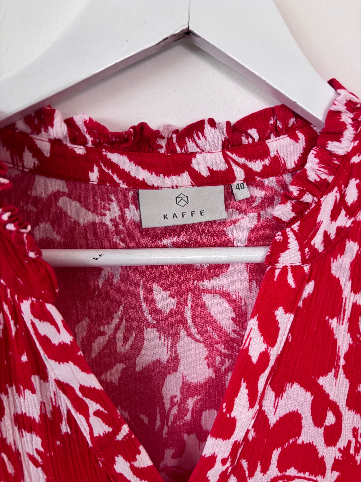 Kaffe Red Printed Dress | Sz 40 / Large