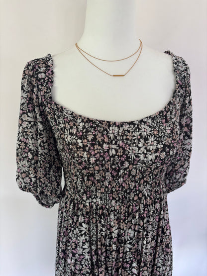 Saltwater Luxe Smocked Floral Mini Dress | Sz Medium (large)