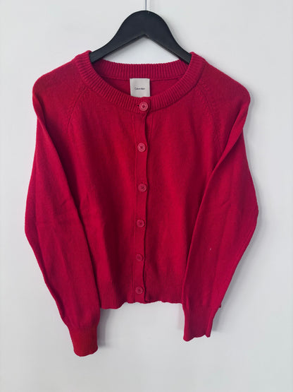 Calvin Klein Red Button Up Cardigan | Sz Medium