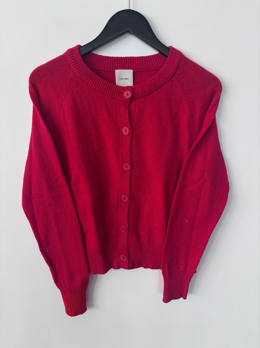 Calvin Klein Red Button Up Cardigan | Sz Medium