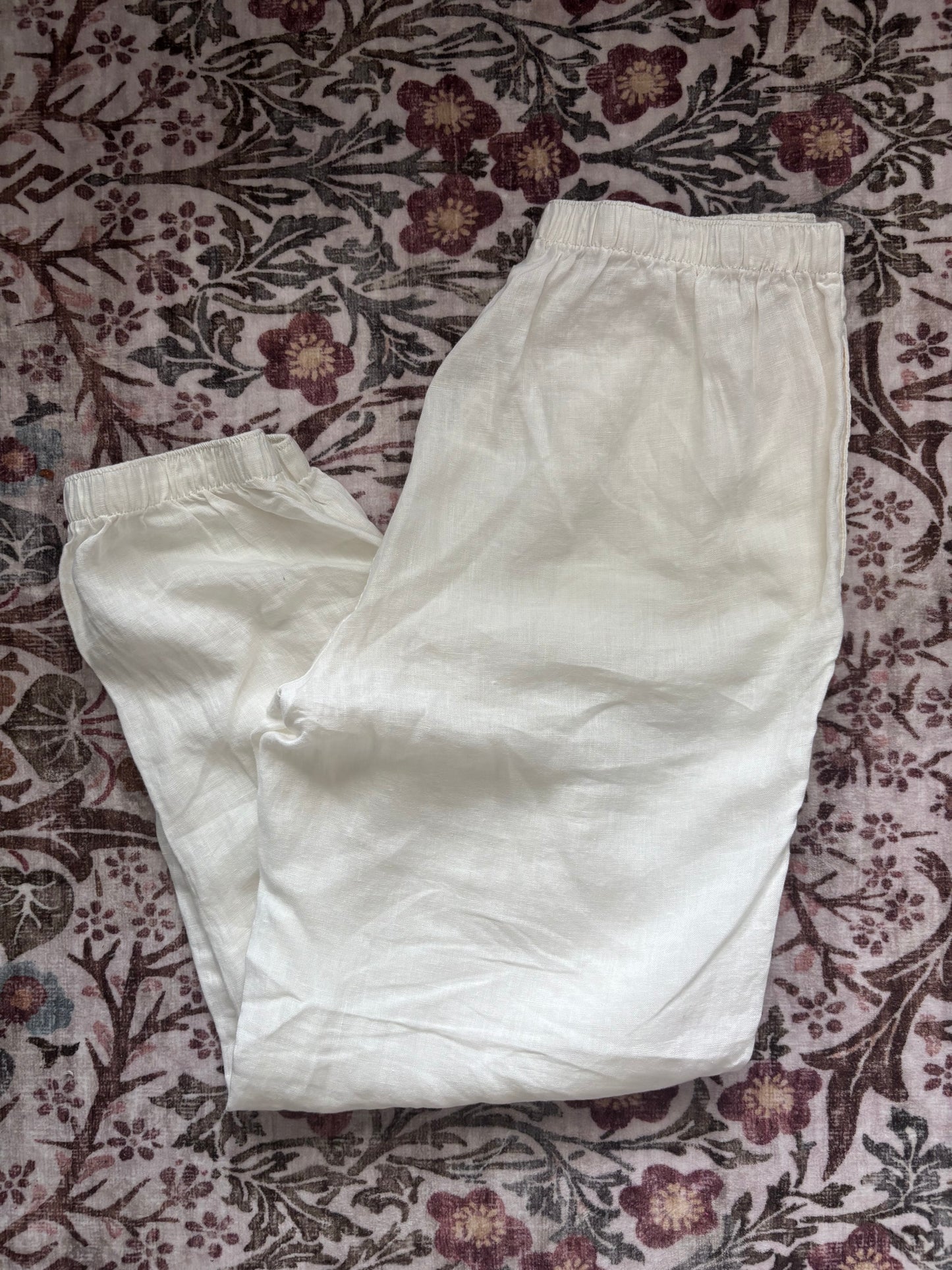 JOIE White Linen Joggers | Sz Medium