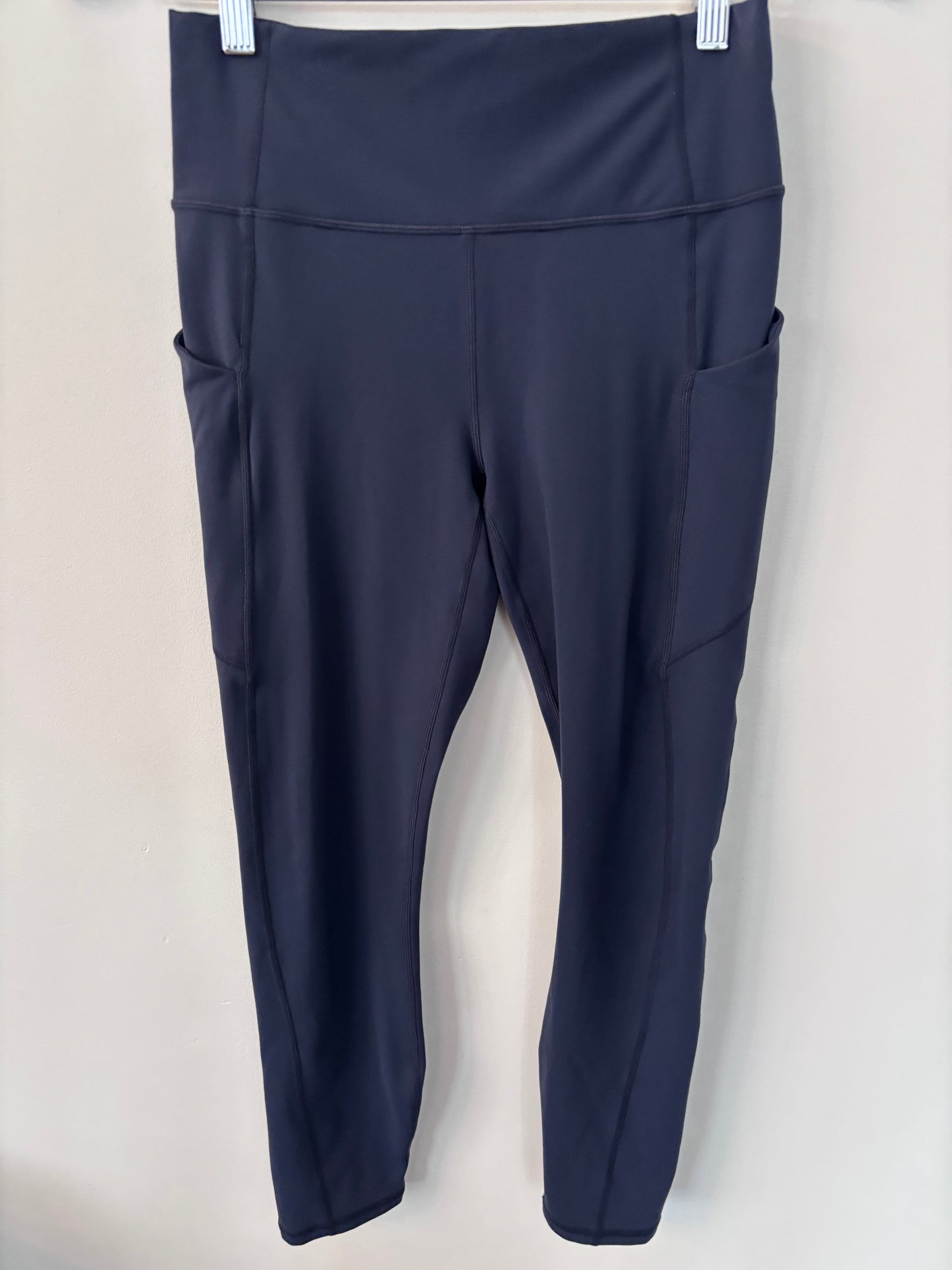 Fabletics PureLuxe High Rise Pocket 7/8 Leggings in Navy 24" | Sz Medium (F20L9)